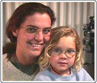 Mom and patient both with hypermetropic anisometropic amblyopia.